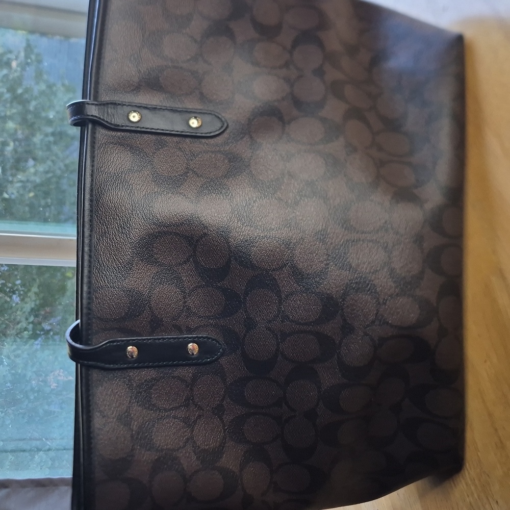 Coach Brown and Black Graphic Tote - Picture 2 of 4